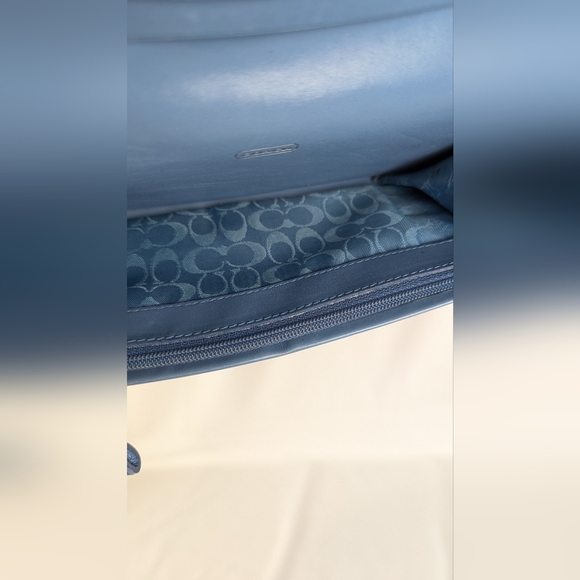 Coach Vintage Long Envelope Wallet Sky Blue Smooth Glove Tanned Leather Y2K - Picture 10 of 14